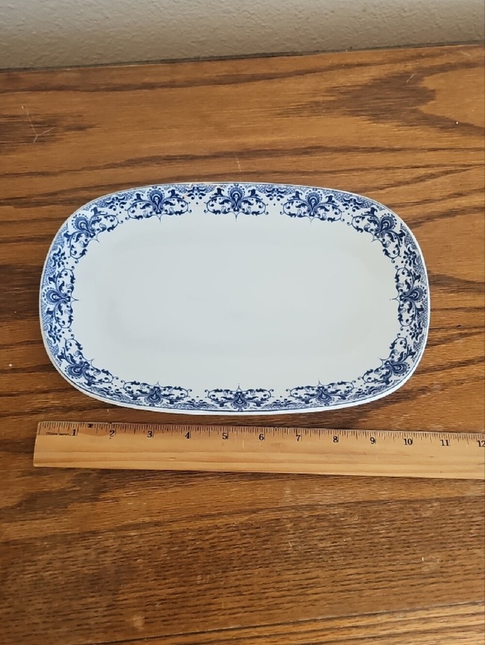 Gold Blue And White Serving Platter Tote 9 - Picture 4 of 5